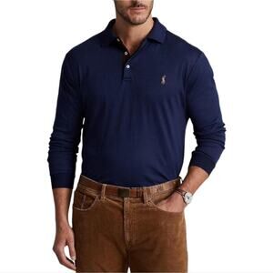 Polo Ralph Lauren Polo Shirt Big & Tall Soft Cotton Long Sleeve Top